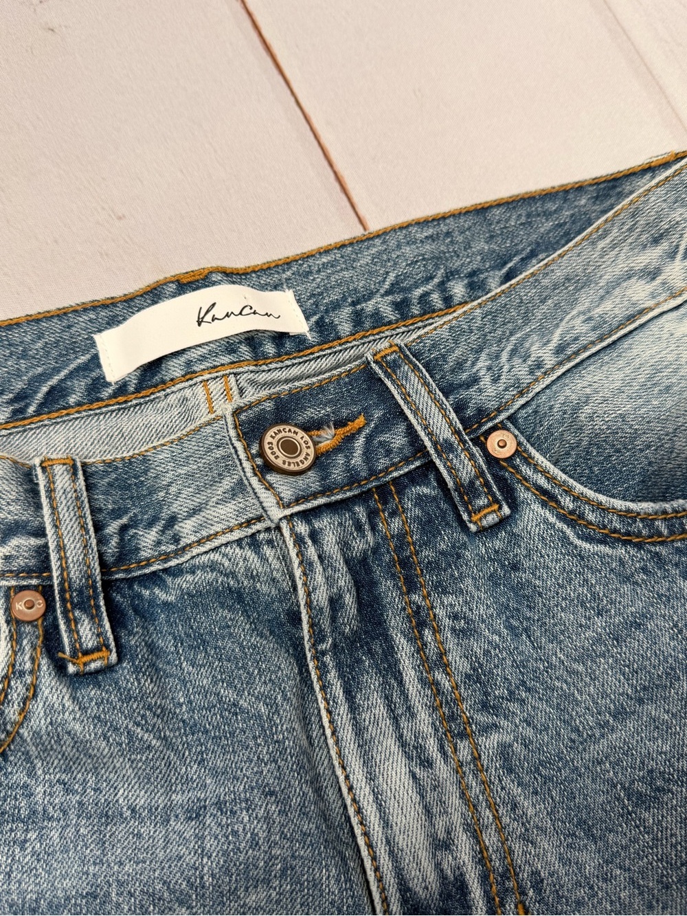 KanCan Trevie Ultra High Rise Straight Leg Distressed Jeans Size 3/25 - Picture 8 of 9